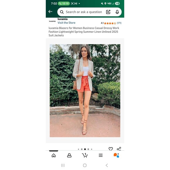 Luvamia Blazer Womens M Linen Tan Apricot Business Casual Dressy Work New - Picture 3 of 8